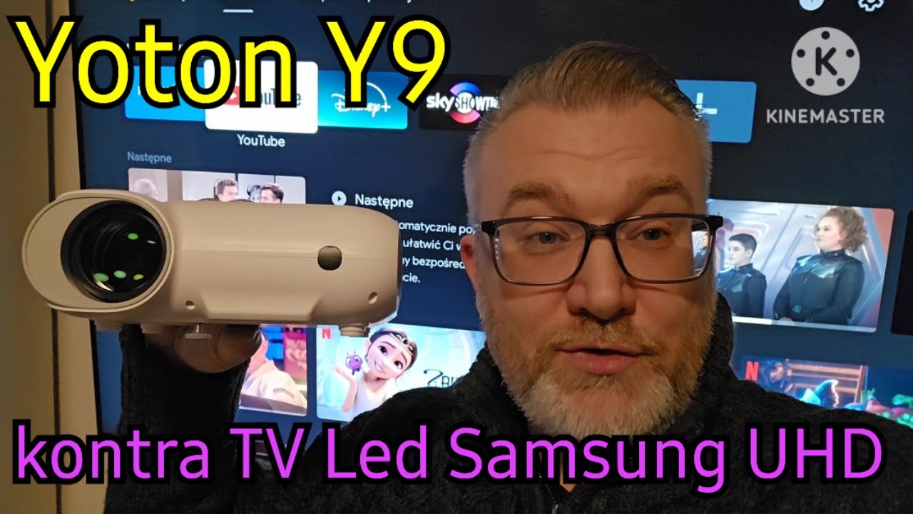 Test i porównanie projektora Led z Biedronki Yoton Y9 z TV Led Samsung UHDUE65CU8002K