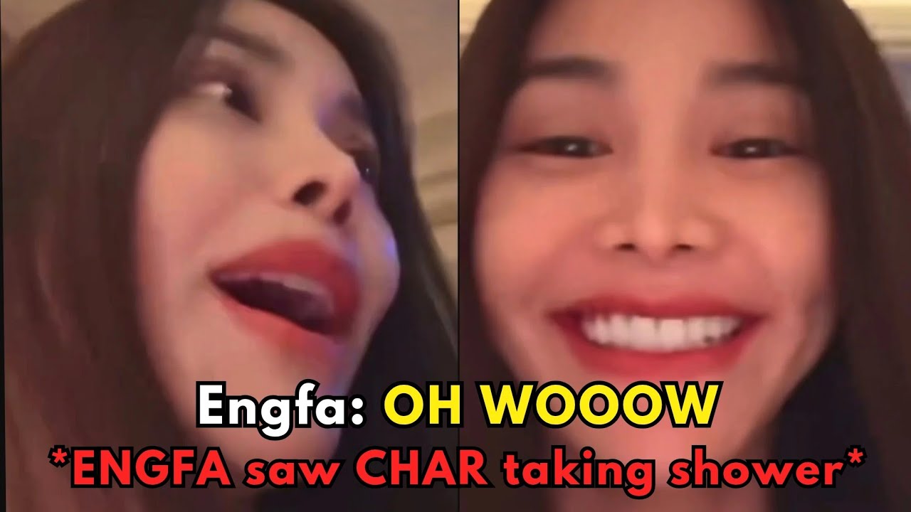 Engfa watching Charlotte taking a shower