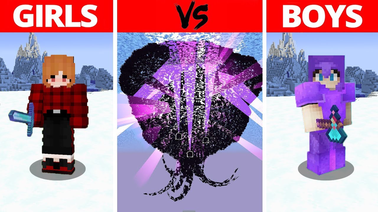 Girls Vs Boys Killing the Wither Storm in Survival Minecraft