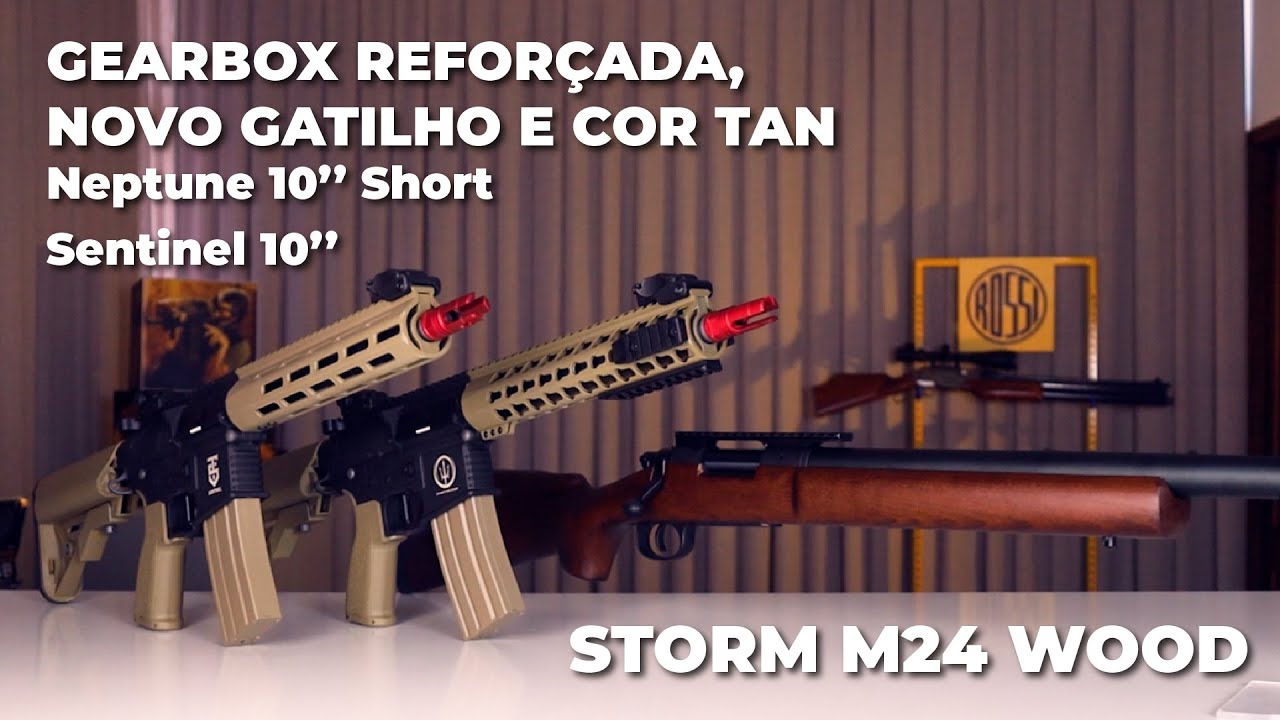 Sentinel TAN e Neptune 10'' Short TAN com GEARBOX REFORÇADA e NOVO GATILHO // Sniper M24 Storm WOOD