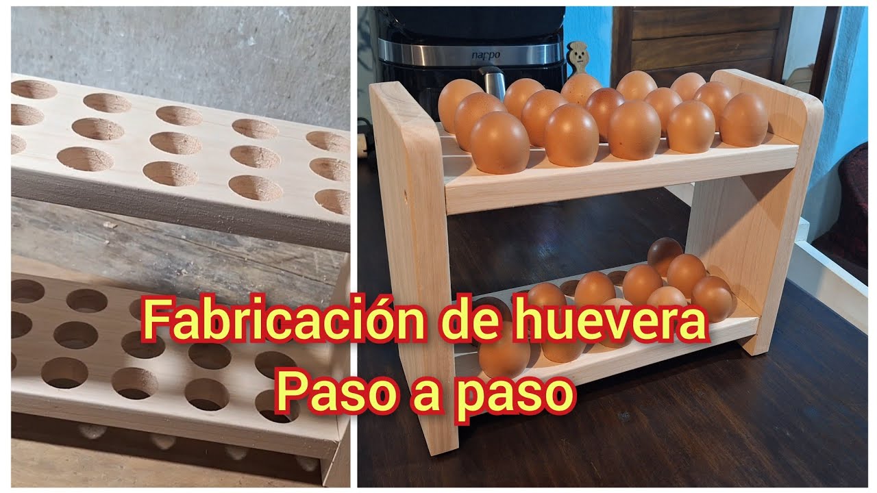 Como hacer huevera en madera porta huevo proceso completo