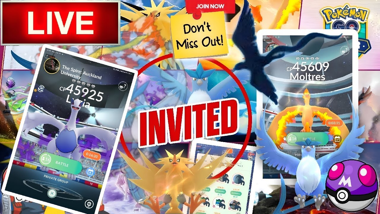 🔴 LIVE Pokémon GO Legendary Raids | Shiny Articuno & Moltres | Join Now & Get Invites! 🔥 | Lugia