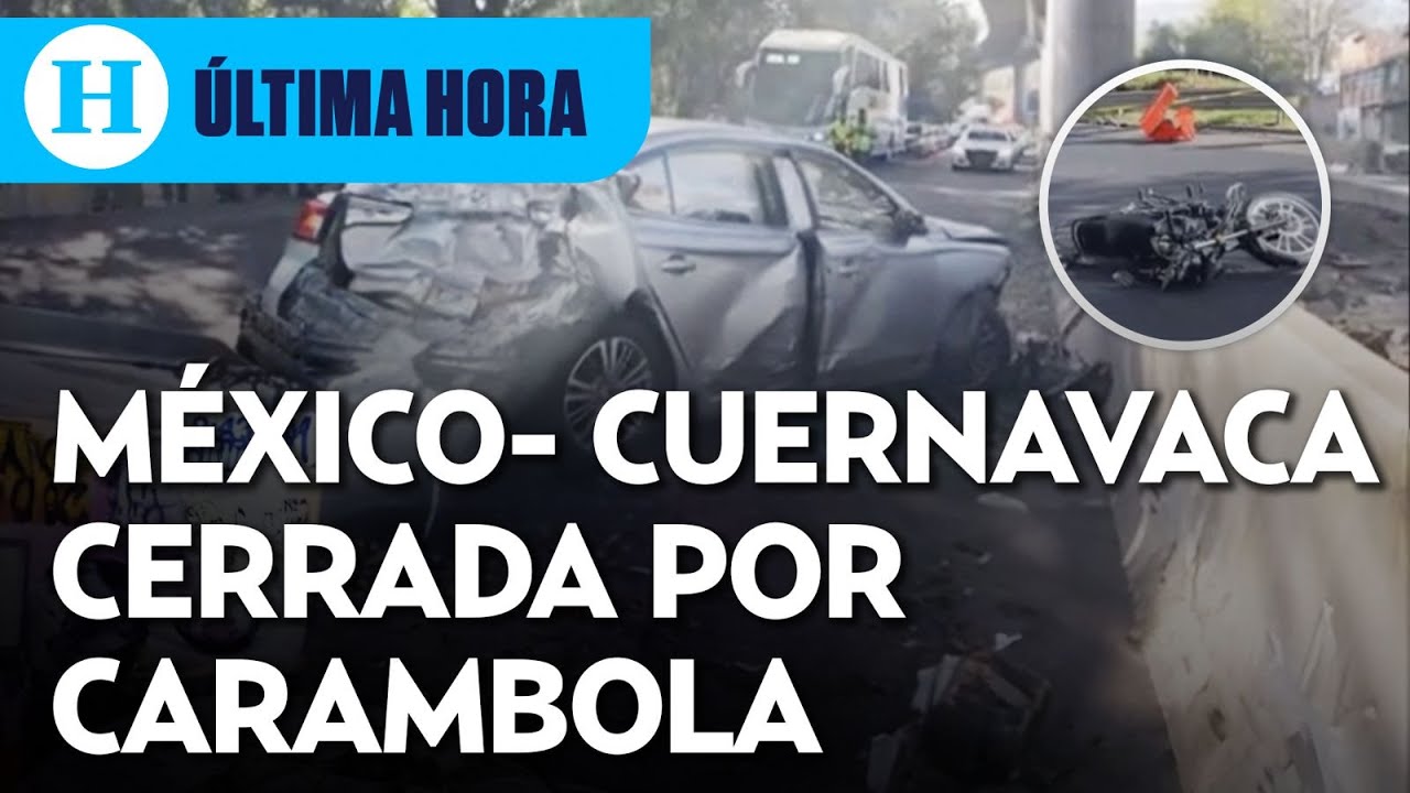¡Autobús causa fatal accidente en la México- Cuernavaca! Mató a un motociclista y hay 2 heridos