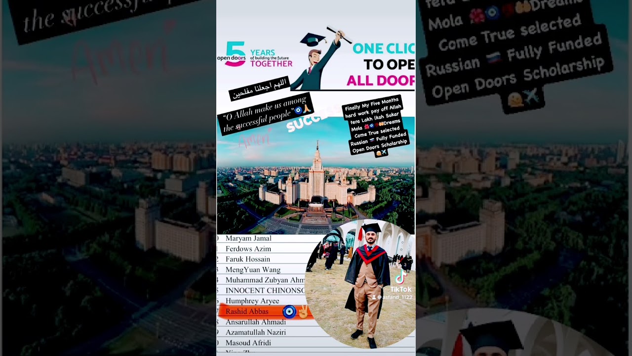Open Door Russian 🇷🇺 Scholarship Winner 2025 for MBA Program 🌺🧿🤲