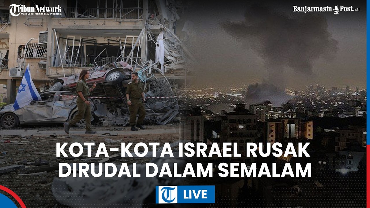 LIVE: Rudal Iran Buat Kerusakan Massal di Israel, Mobil hingga Gedung Perkantoran Hancur