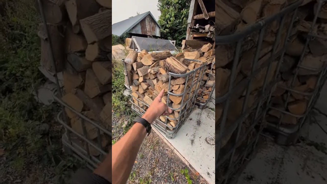 Firewood Storage IBC Totes #homestead #firewood #ibc