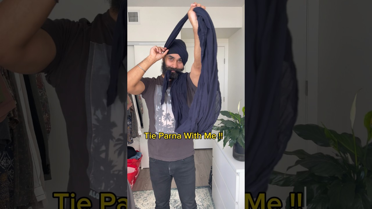 Parna Tutorial #singh #punjabi #parna #sikhturban #sikhbeard #paghstyleparna #fashion #turban #pagh