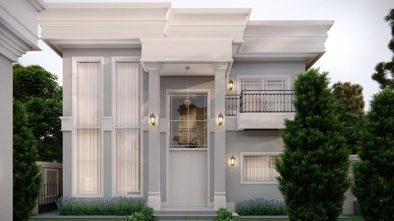 Projeto sobrado duplex arquitetura estilo itálico neoclássico telhado embutido Recife - Pernambuco