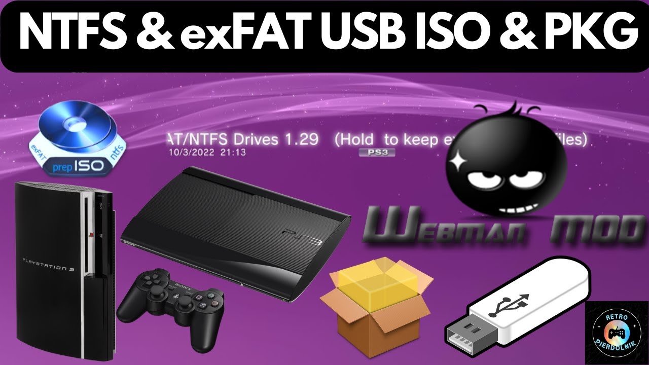 Jak używać pamięci NTFS & exFAT przez webMAN MOD w PS3 /PS1, PS2, PS3, PSP ISO PS3 CFW & HEN