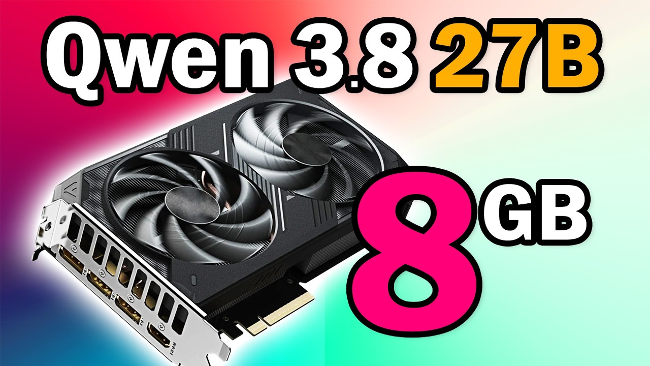 Запустил Qwen3.8 27B на одной видеокарте 8 ГБ! (Лучше, чем ожидалось)