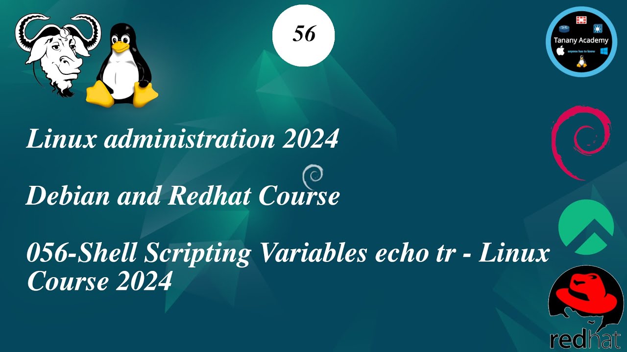 056-Shell Scripting Variables echo tr - Linux Course 2024