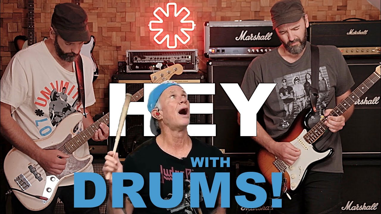 Hey - RHCP Bass and Guitar cover (with Chad's drumtrack)