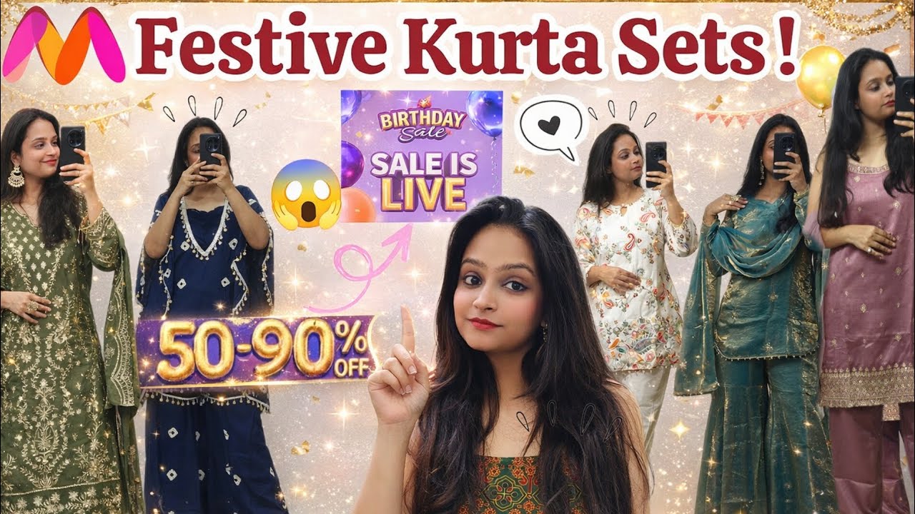 *Huge Myntra Birthday Sale*😍Festive Kurta Sets✨ 50-90% off 😱Try on-haul 💌 || Neha 🎀
