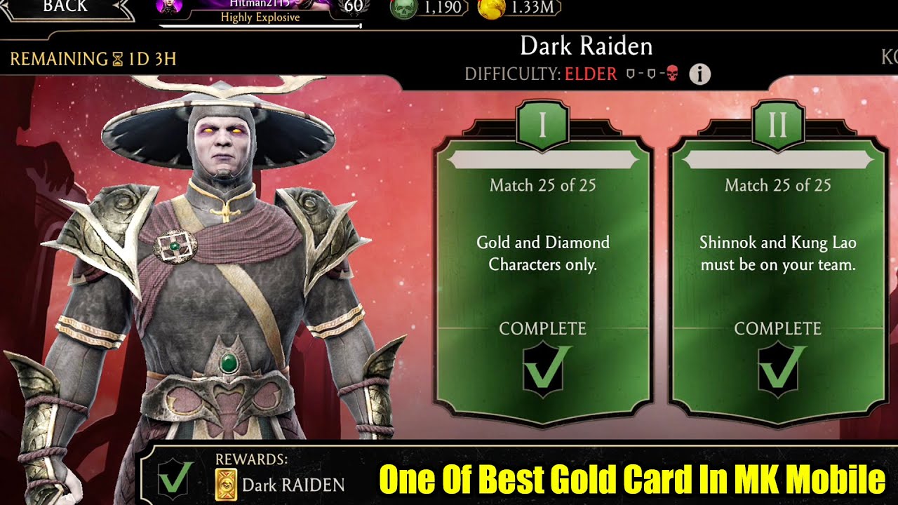 Dark Raiden Elder Challenge All Boss Fights | MK Mobile