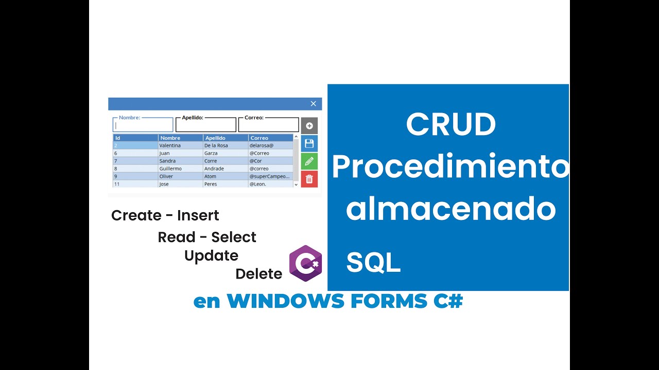 Crear CRUD ADO.Net  C# y sql server Windows Forms