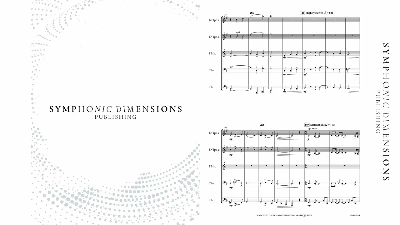 SDP401-25 WATCHING GROW AND LETTING GO (Brass Quintet) - Nico Samitz
