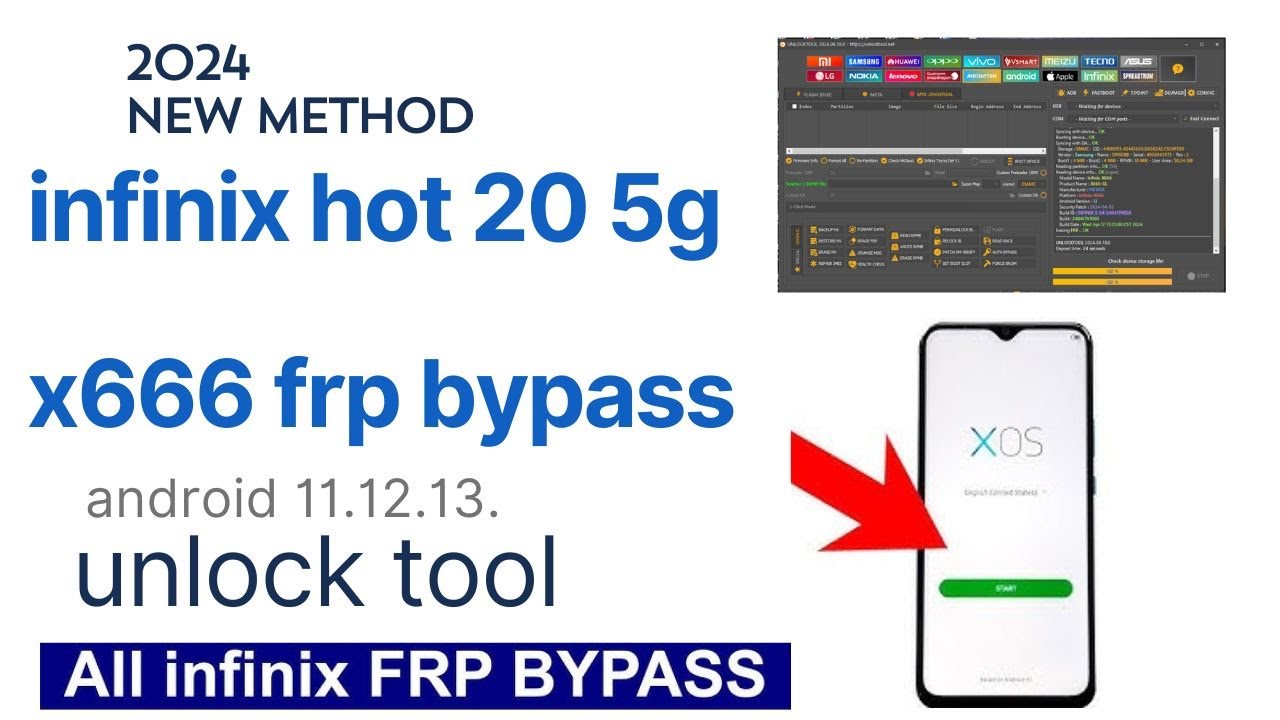 INFINIX HOT 20 5G  (X666)  VERSION 11.12.13. FRP BYPASS BY UNLOCK TOOL ! X666 GOOGLE ACCOUNT REMOVE!