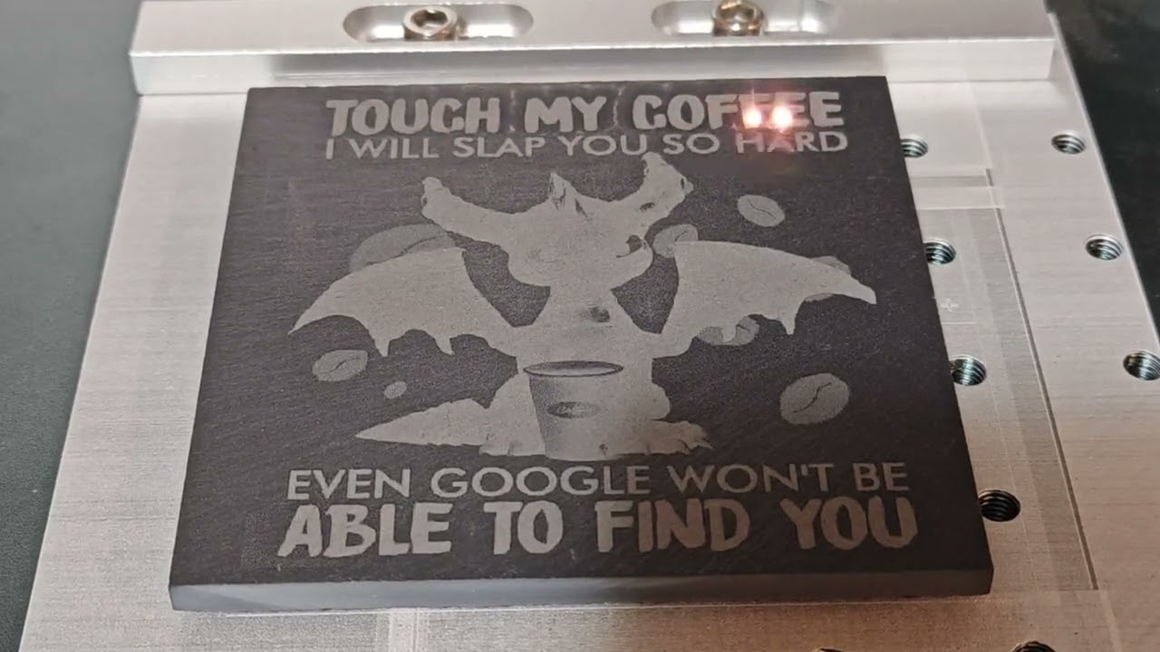 Laser vs. Slate ⚫ Dragon Coffee Coaster | ONE PASS Tutorial + Settings