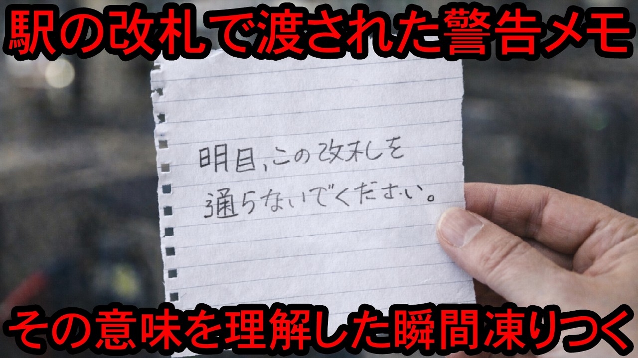 【実話】駅の改札で渡された警告メモ「明日、この改札を通らないでください。」