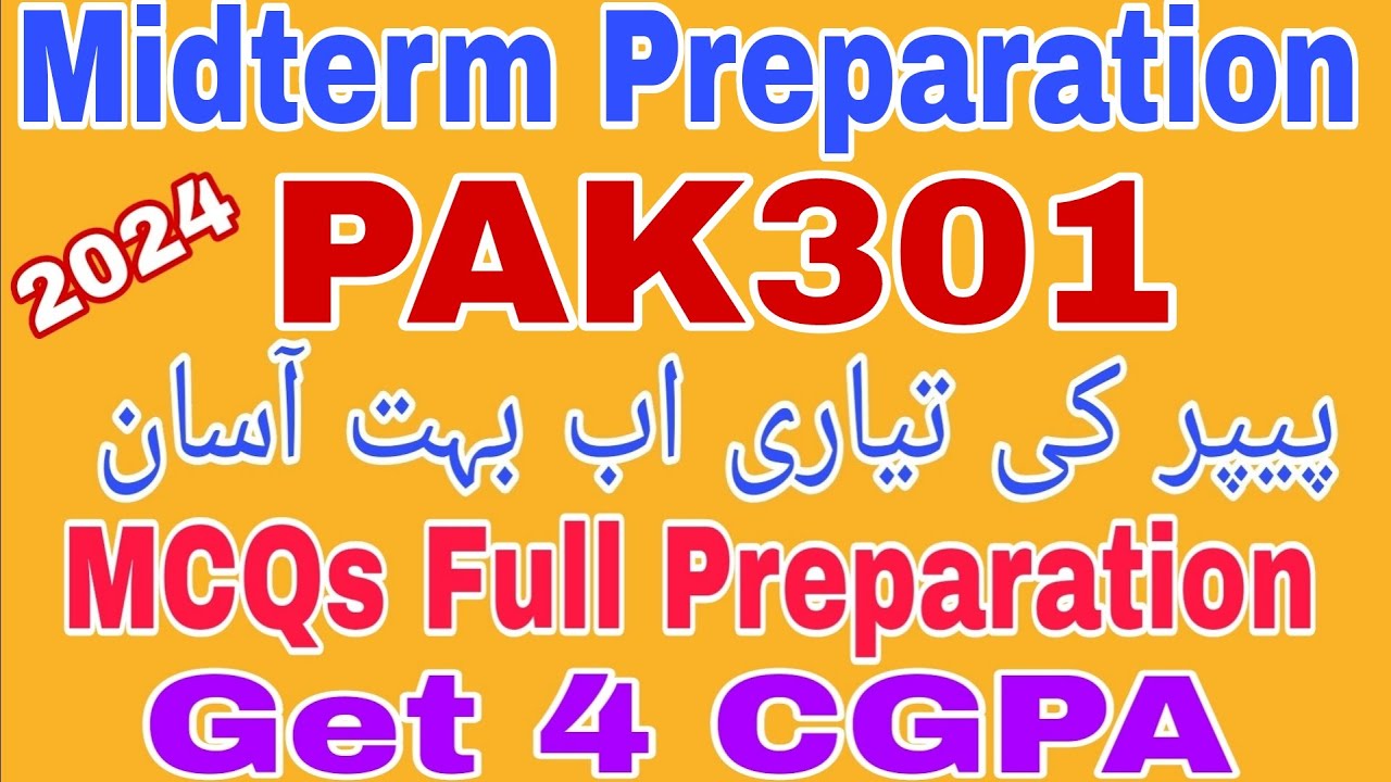 PAK301 Midterm Preparation|| Pak301 Midterm Preparation Mcqs||Pak301 Midterm Mcqs Preparation 2024