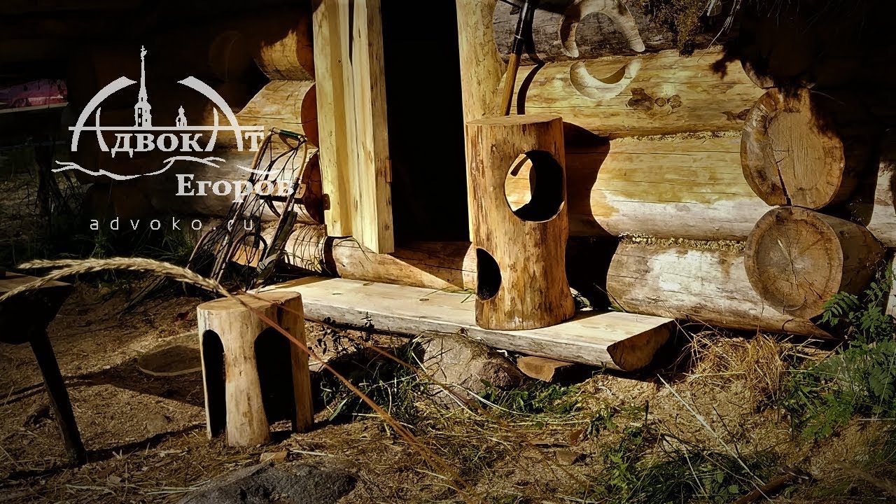 Резная мебель из бревен