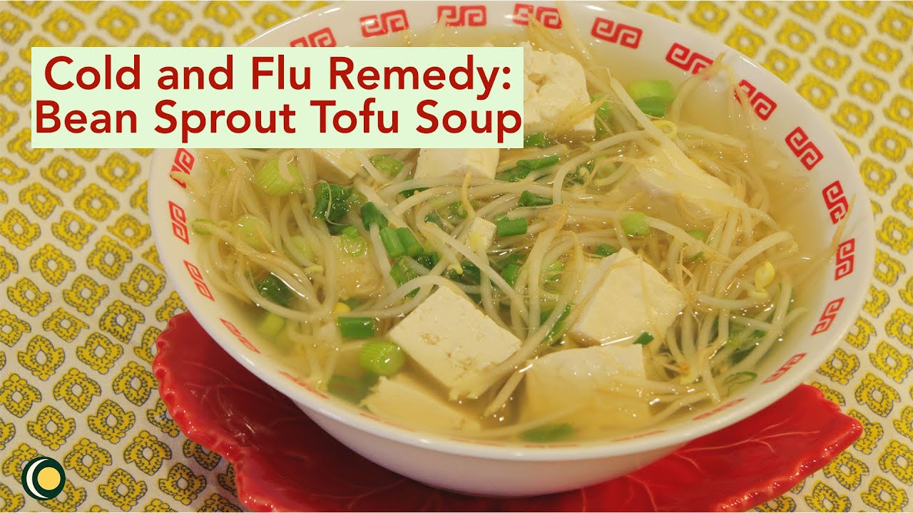 Flu or Cold Remedy: Bean Sprout Tofu Soup #fluremedy  #coldremedy  #beansprouts #tofusoup