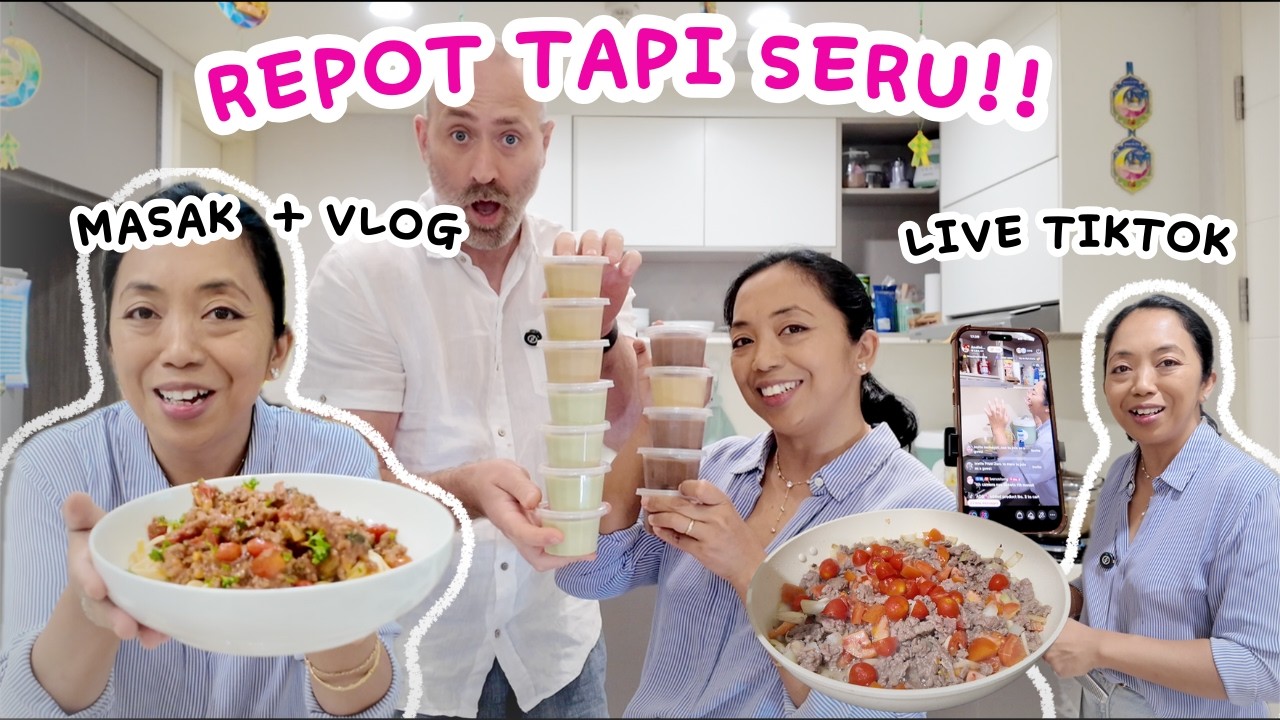 DAPUR HEBOH‼️MASAK SAMBIL LIVE TIKTOK TERNYATA REPOT JUGA YA😂 + UNBAGGING BELANJAAN🛒🛍️