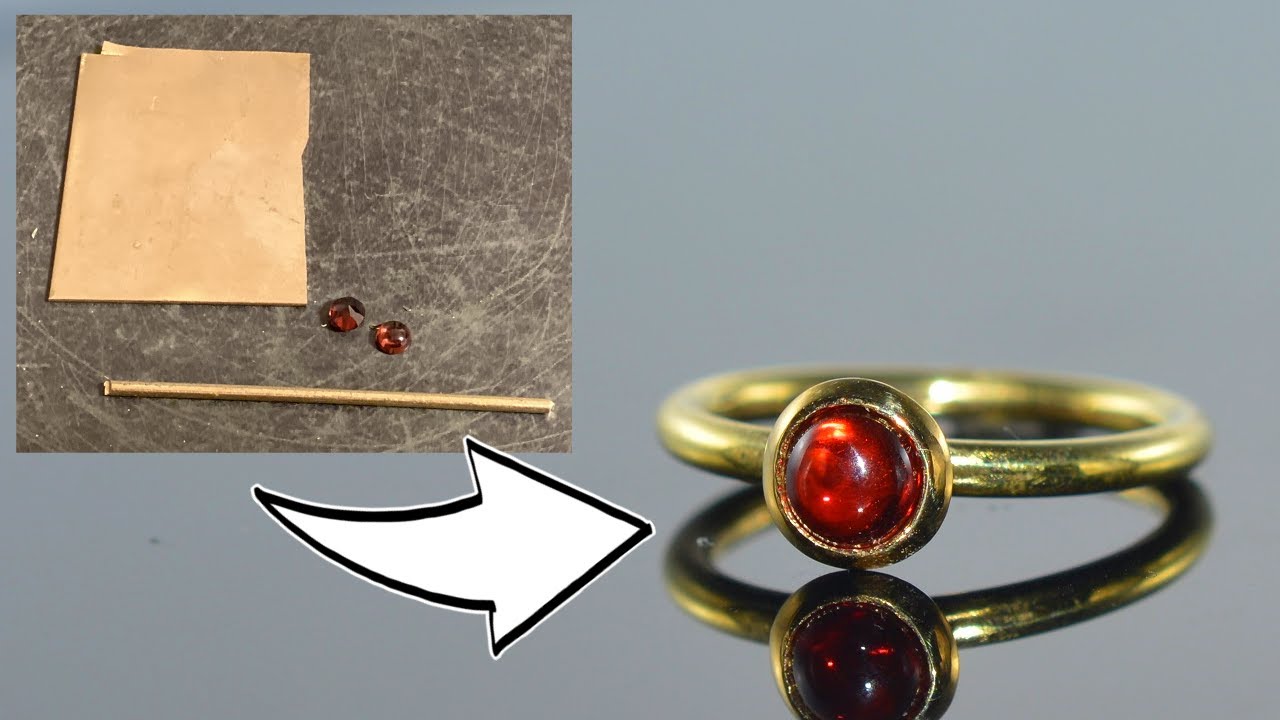 How to make a ring with dome setting.　真鍮ハンドメイドアクセサリーの作り方　彫金入門　diy