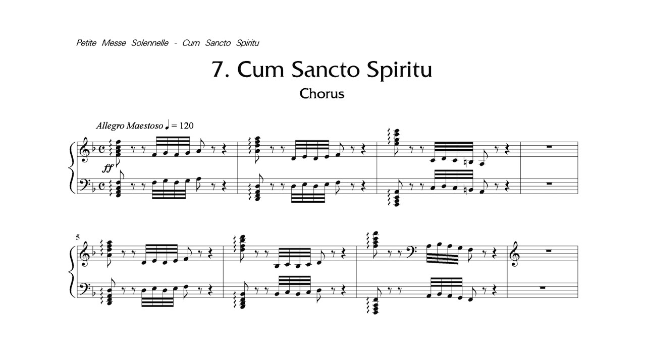 Cum Sancto Spiritu from Petite Messe Solennelle - Rossini (Score)