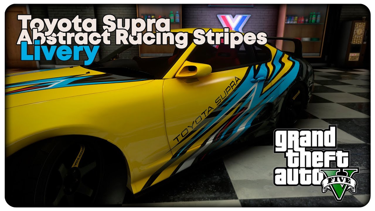 GTA V - 1998 Toyota Supra - Abstract Racing Stripes Livery