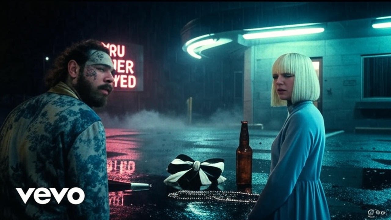 POST MALONE ft  SIA &mdash; &ldquo;You Never Stayed&rdquo;(Lyrics Video)