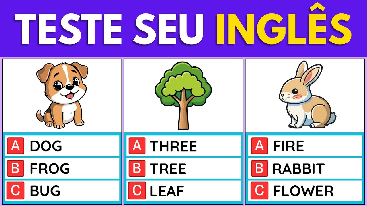 Quiz educativo infantil : Teste seu inglês | Inglês para crianças | Você acerta a palavra? Palavras