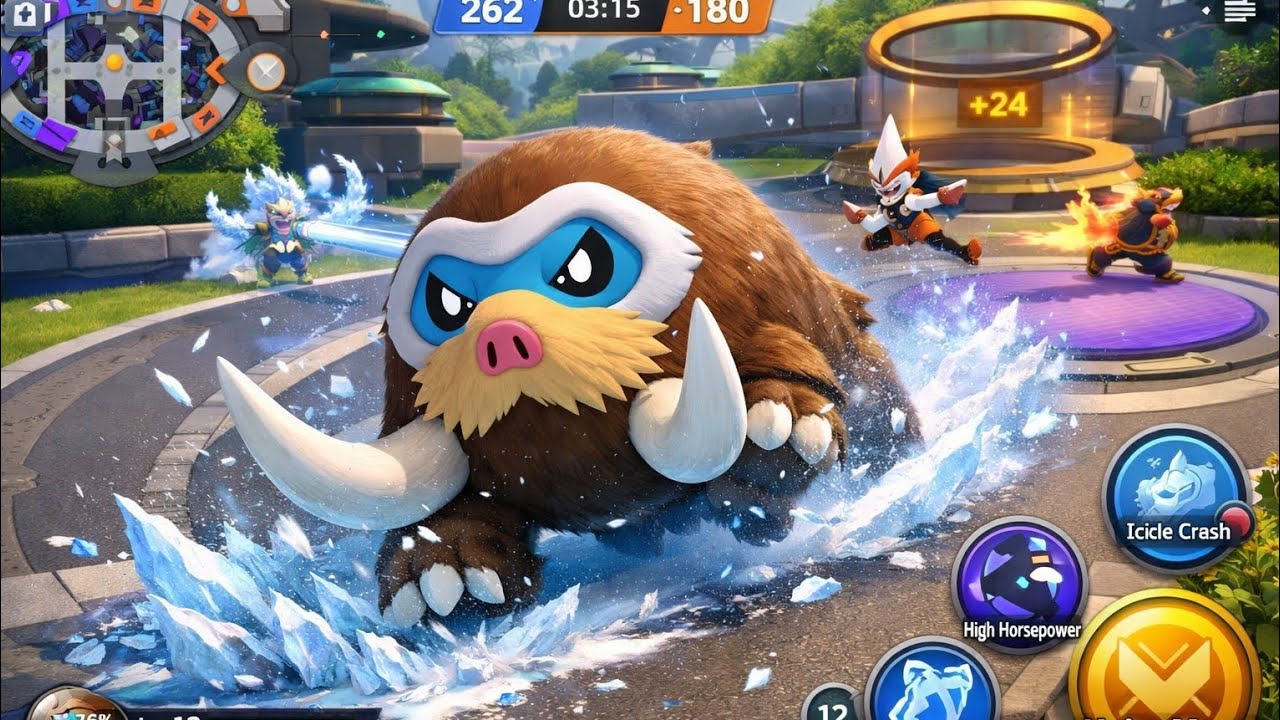 Mamoswine charge in icy battle 💪 new rank season 🫡 || Pokemon unite ||