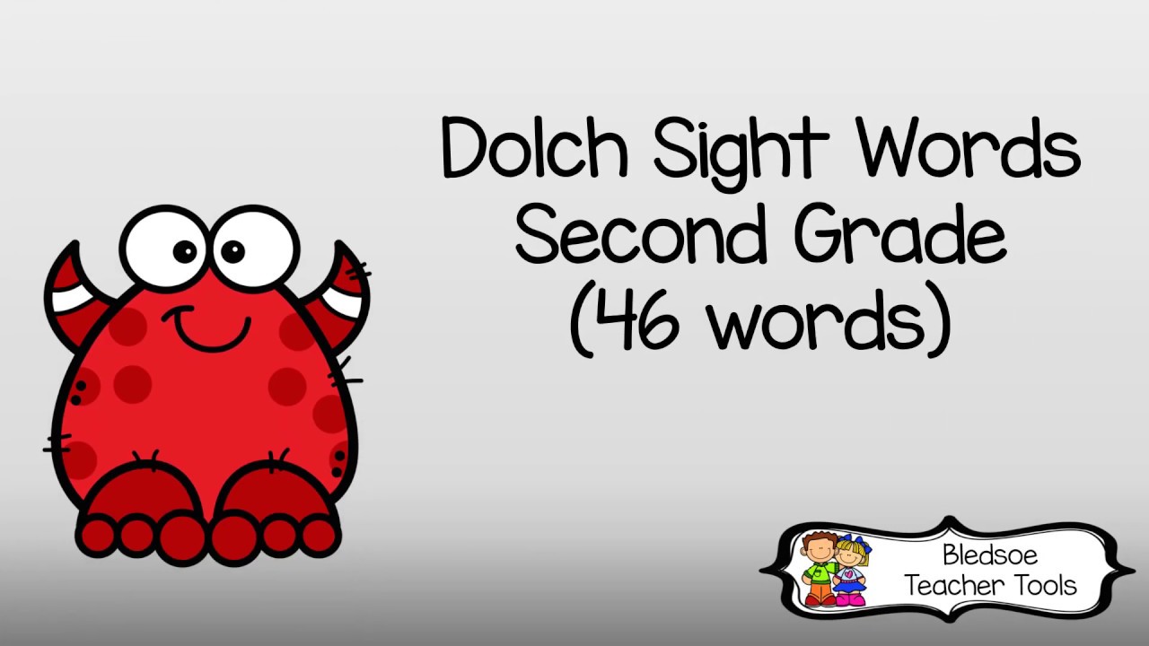 Bledsoe Teacher Tools Dolch Word List Second Grade Monsters