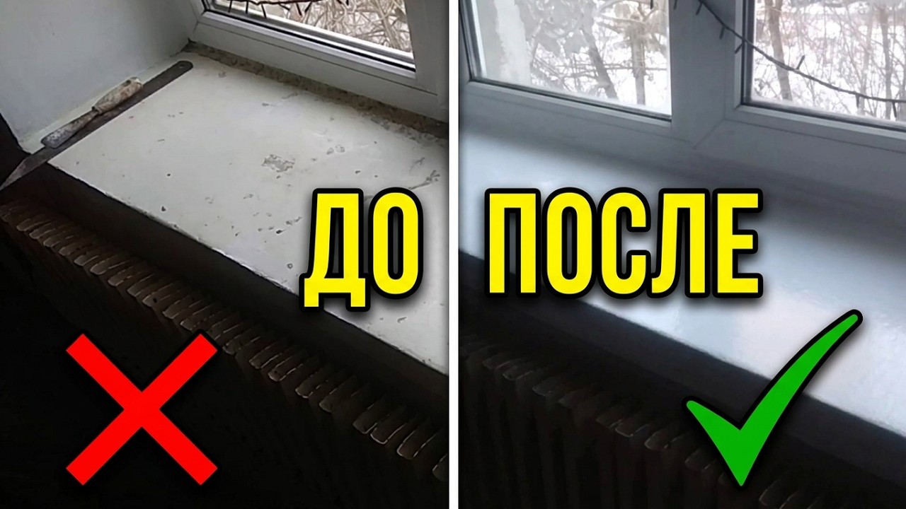Восстанавливаю бетонный подоконник