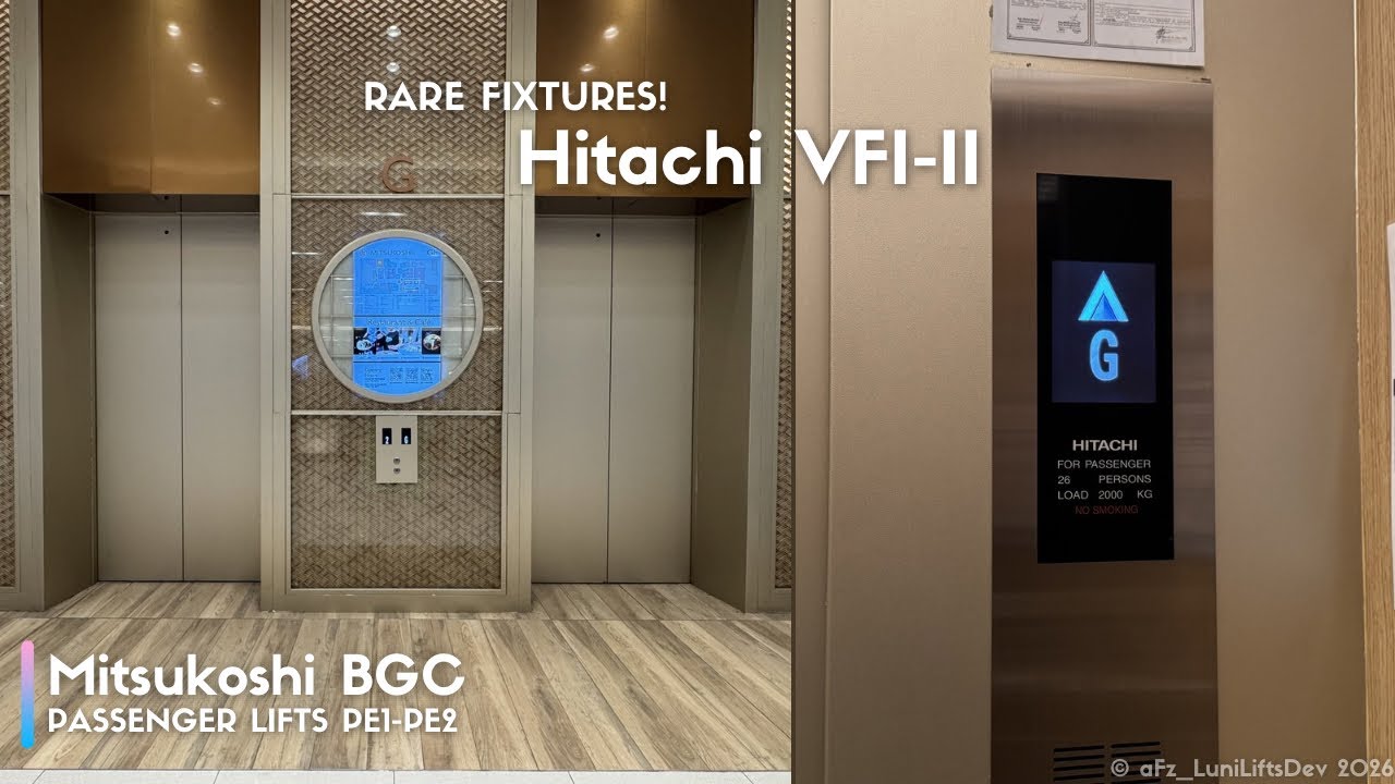 RARE FIXTURES! Hitachi VFI-II Elevators • Mitsukoshi BGC