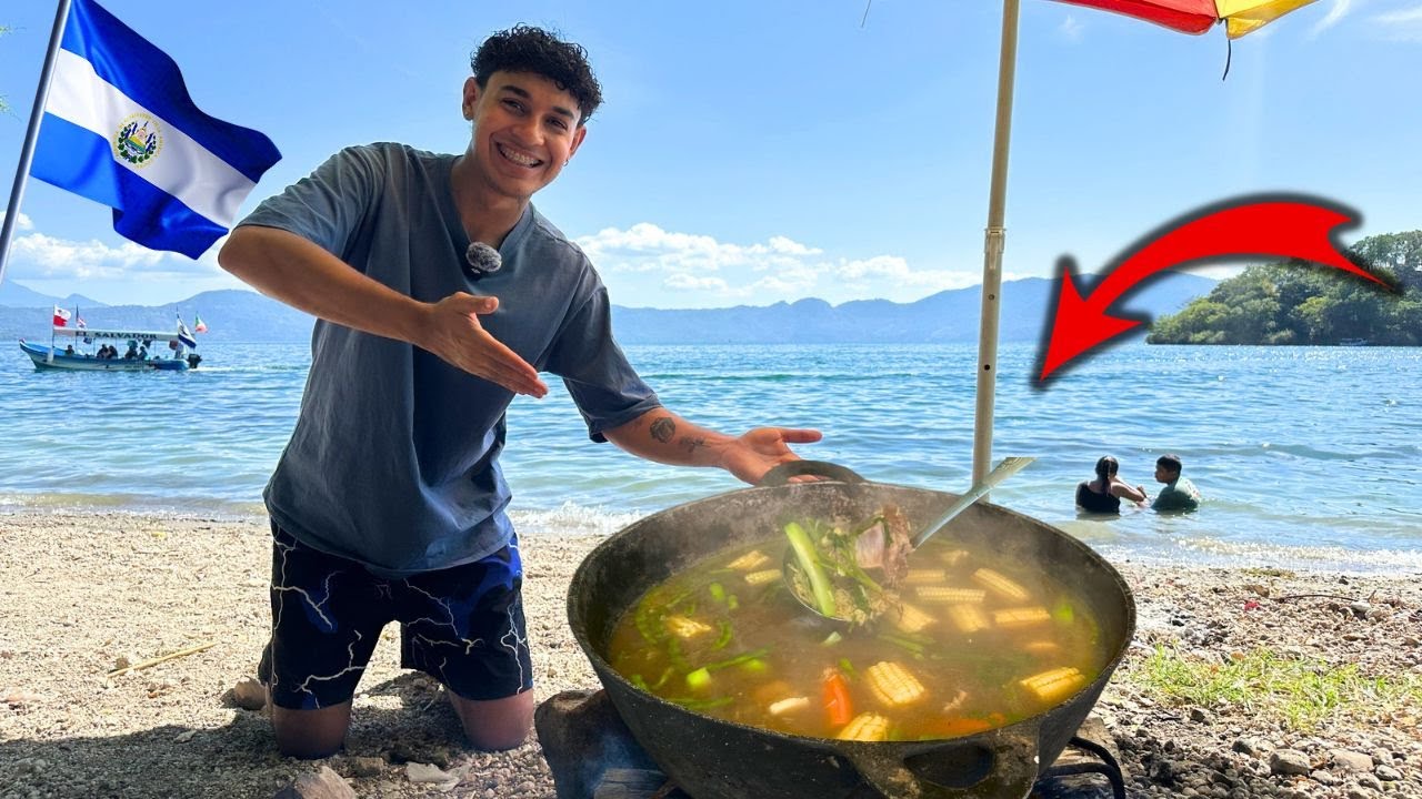 Hicimos una rica Sopa frente al Lago más grande de El Salvador 😱😮‍💨🇸🇻