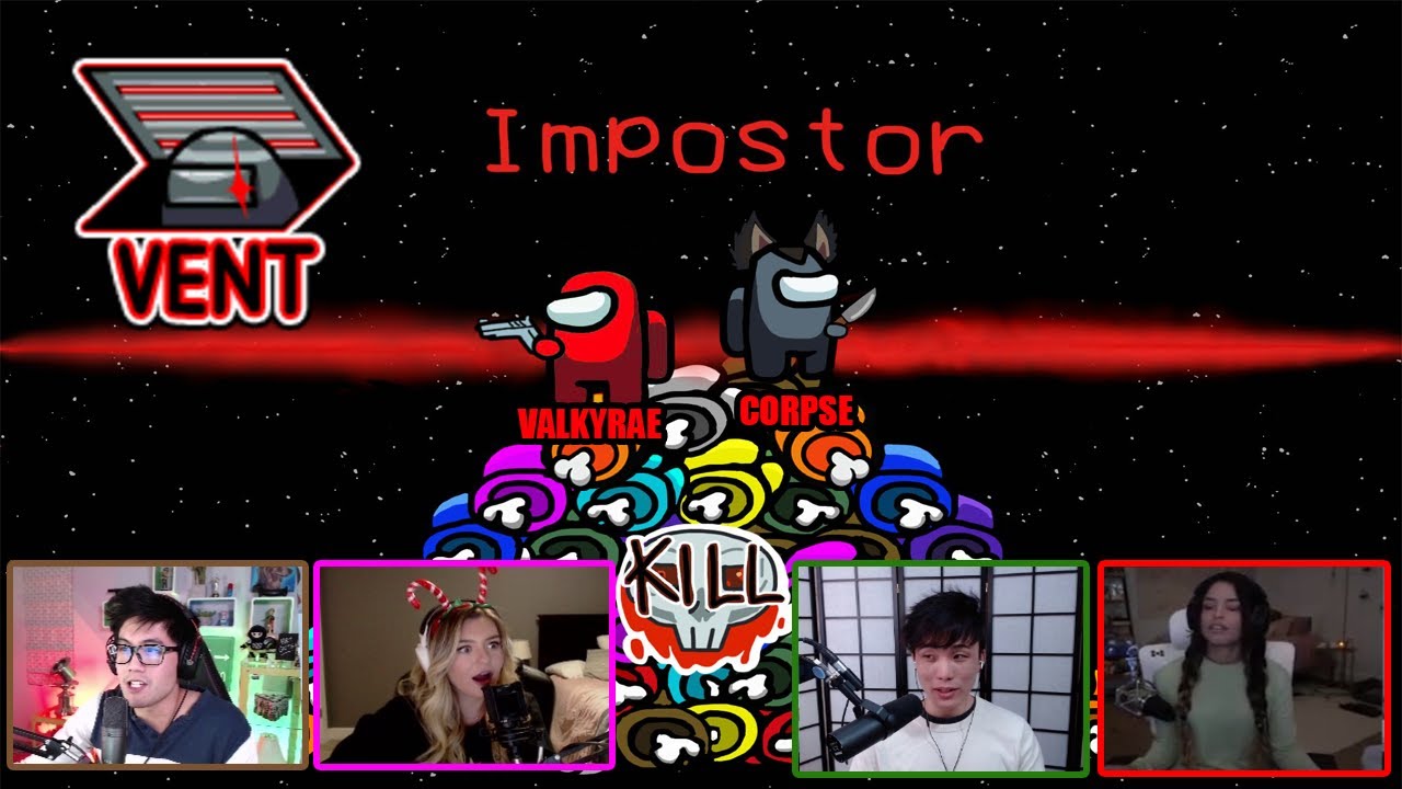 Valkyrae Avenged Corpse Huge 1v6 CRAZY Imposter Clutch, With Everyones POV and Reactions
