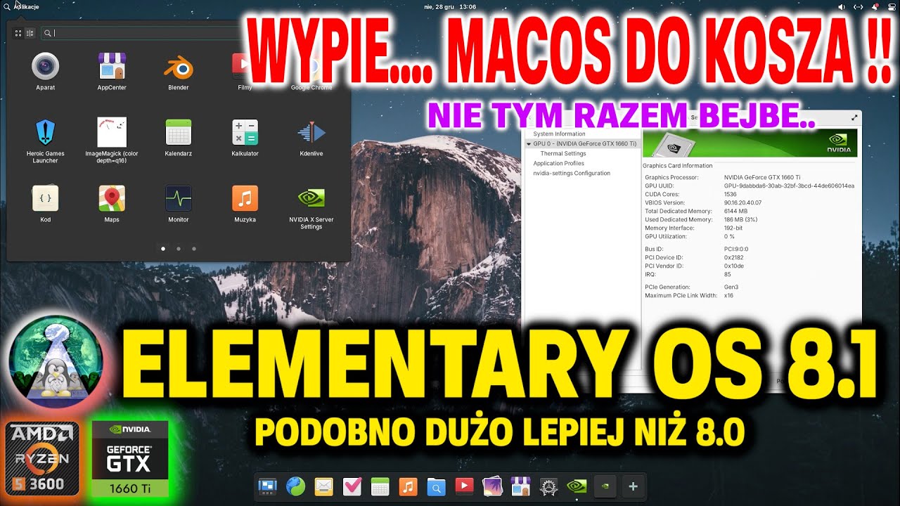 Wypie.. MACOS DO KOSZA !! No.. NIE TYM RAZEM BEJBE... Linux ElementaryOS 8.1 Real Hardware test