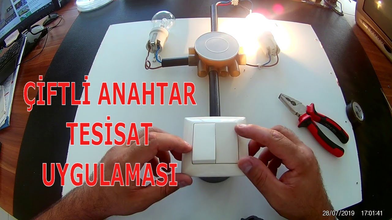 KOMÜTATÖR(çiftli) ANAHTAR BAĞLANTISI NASIL YAPILIR  - ÇIFTLI ANAHTAR TESİSATI NASIL ÇEKILIR
