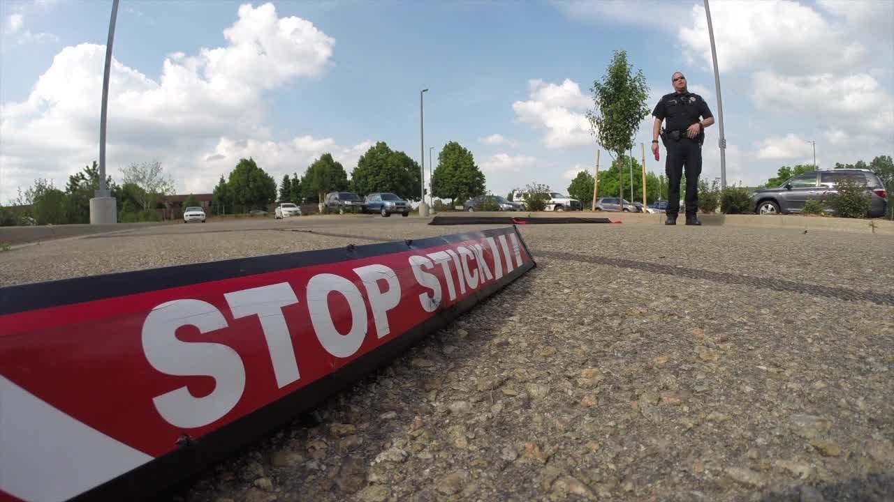 Law enforcement officers practice their 'Stop Stick' skills