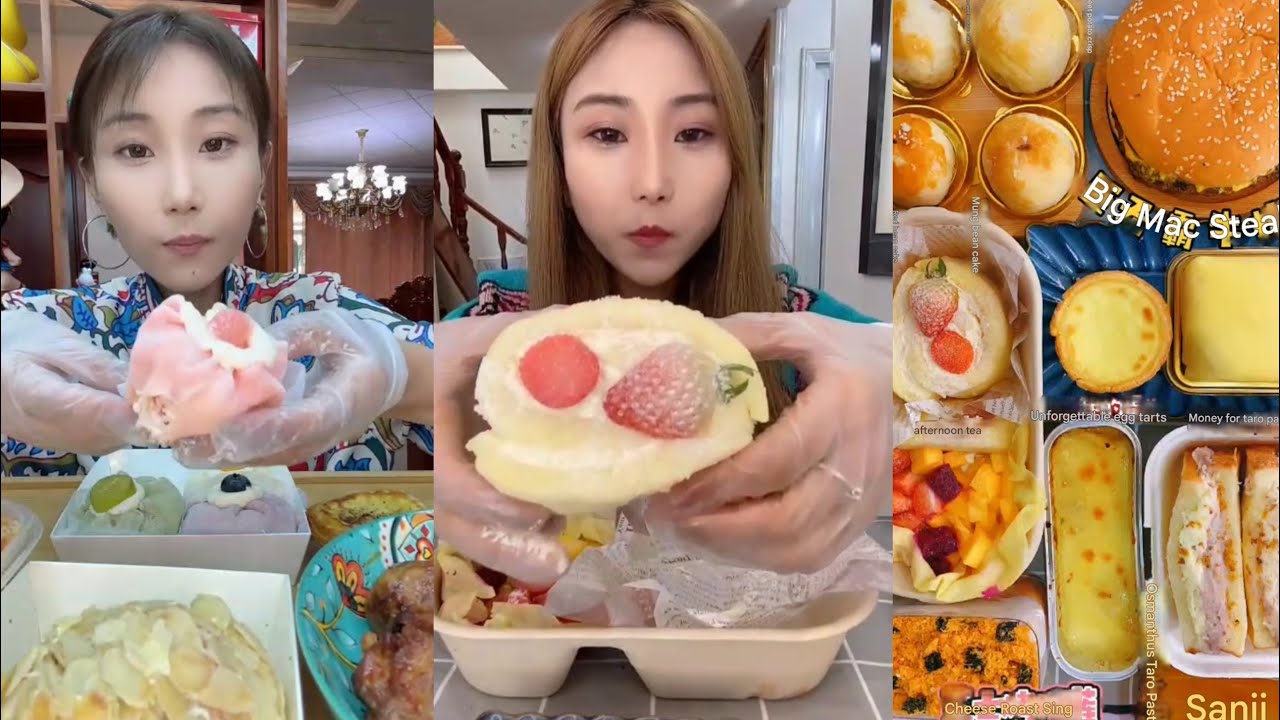 Dessert Mukbang | 🍓Strawberry Cake,Crepe Cake,Cream Roll,Mini Cake,Jar Cake,Cream Cake