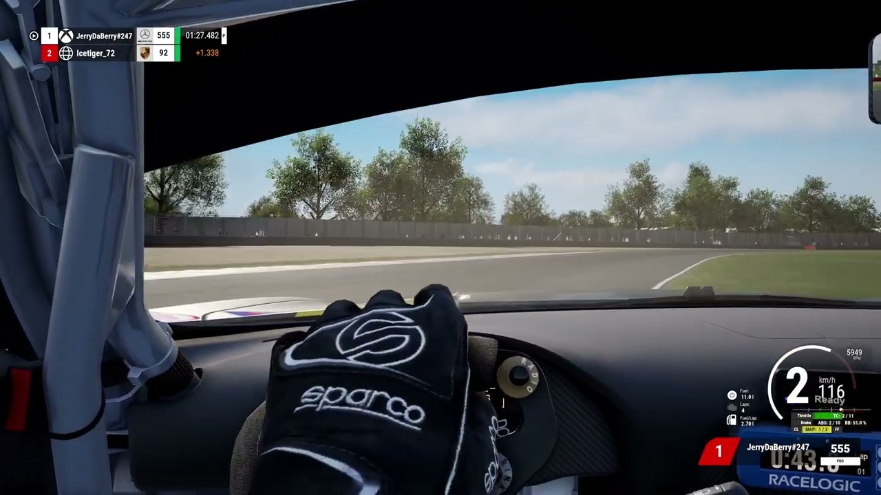 ACC Mercedes GT3 donington with setup