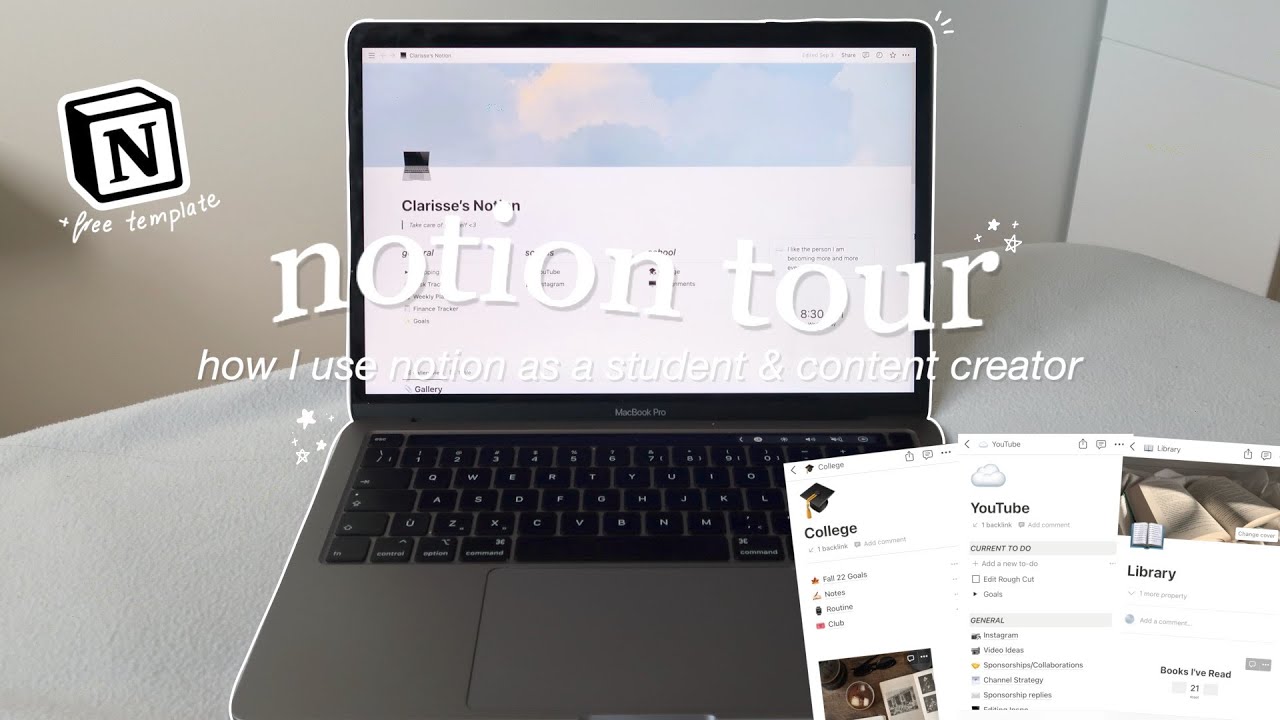 how I use Notion as a student and content creator 👩🏻&zwj;💻 | notion tour & free customizable template