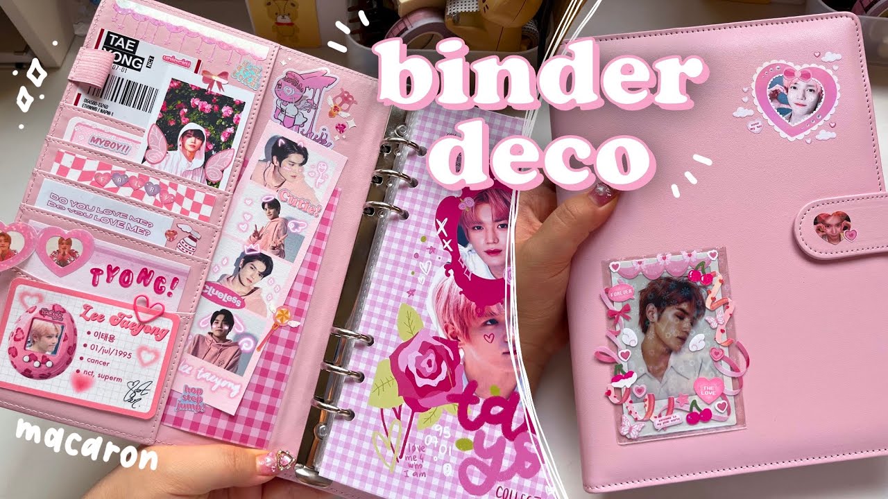 decorando binder macaron a5 💗 mudando a coleção de photocards do taeyong do nct | daniela kang