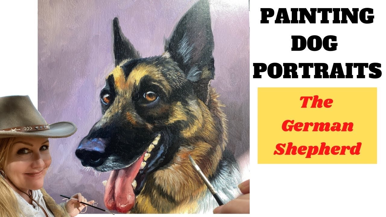 HOW TO PAINT A DOG PORTRAIT/ German Shepherd /Suzanne Barrett Justis