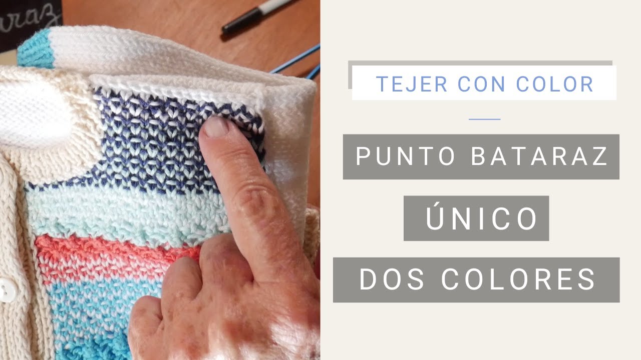 Tejer Punto Bataraz o punto en dos colores ☞ Tejiendo Fácil y Bien