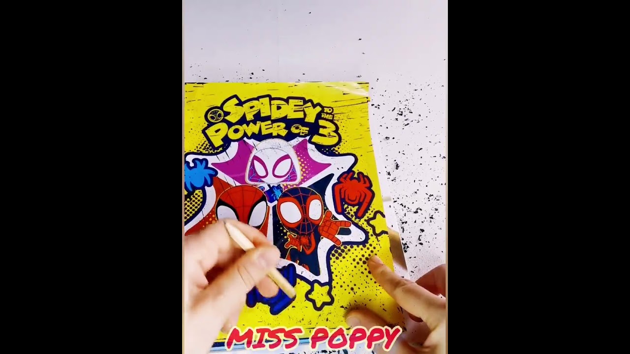 Miss poppy : 2nd feuille à gratter et coloriage Spidey Amazing Friend's
