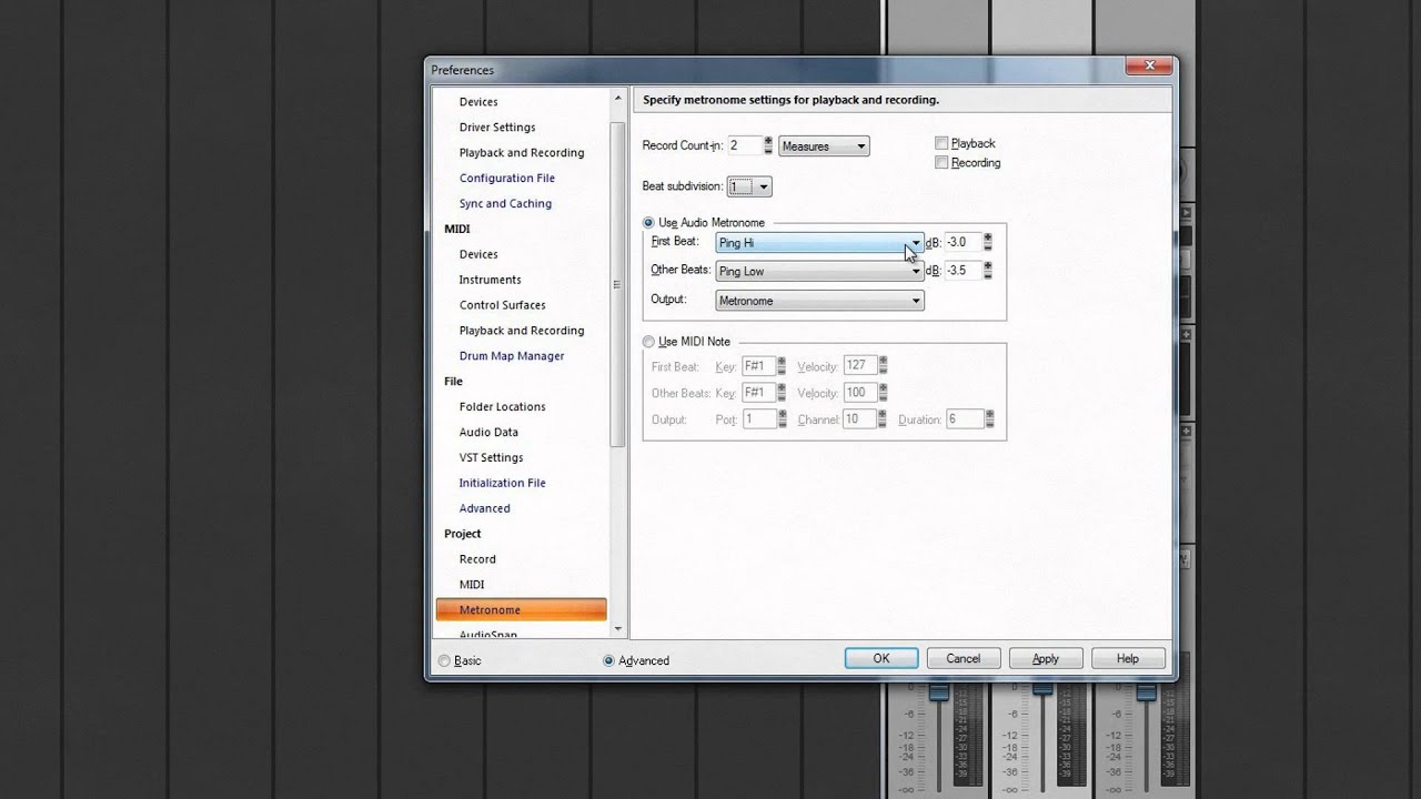 SONAR X2: Get Started - Metronome