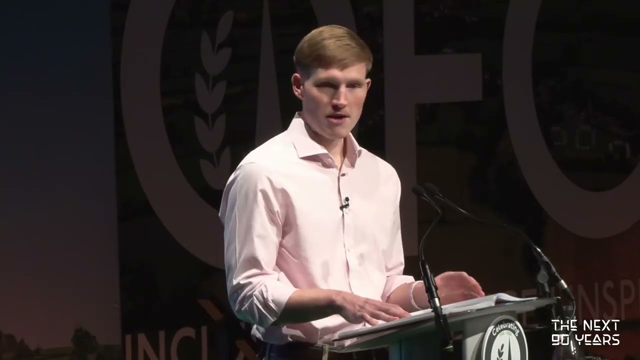Tom York, speaking at the 2026 Oxford Farming Conference